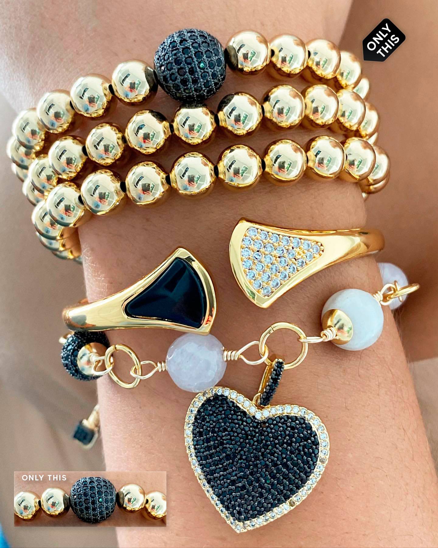 Pulsera de Gold Filled con Micro Zirconias Negras