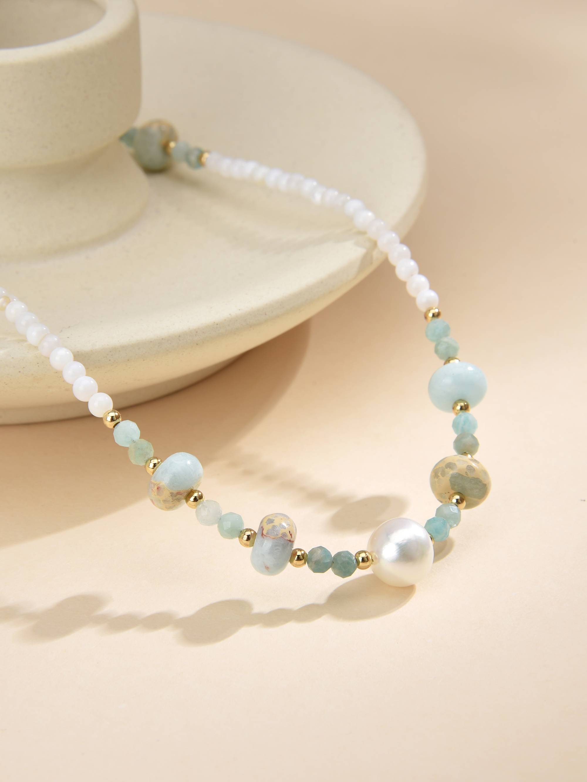 Pearl Precious and Semi-precious 2024 Gem Necklace